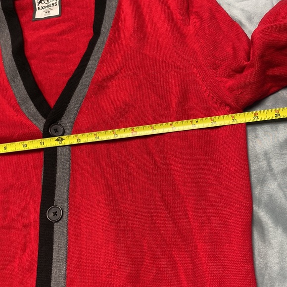Express red button down cardigan size medium - Picture 6 of 7